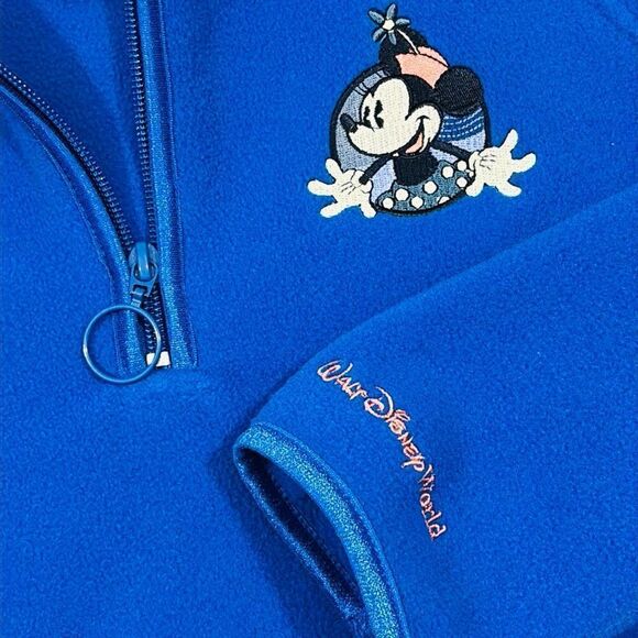 Walt Disney World Minnie Mouse Embroidered Quarter Zip Fleece - Picture 6 of 8